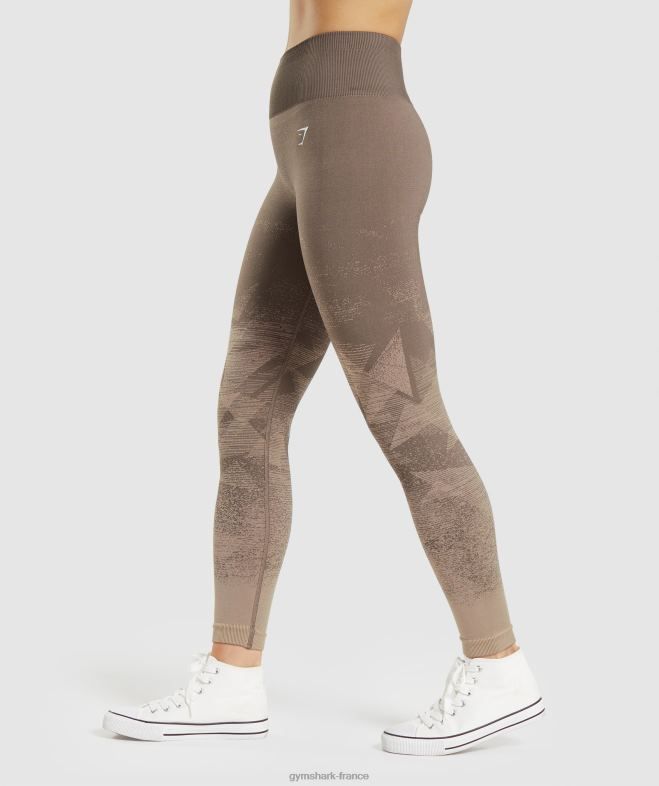 Gymshark adapter les leggings sans couture ombre triangle | imprimé penny brun femmes 6HF28318